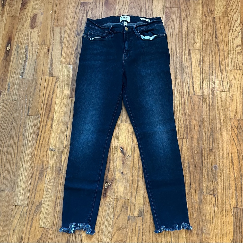 Frame Denim Blue Cropped Ankle Jeans - Picture 2 of 5